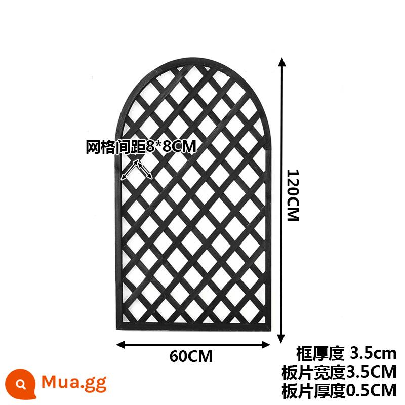 Lưới gỗ chống ăn mòn lưới bán nguyệt ngoài trời hoa đứng hàng rào hàng rào lan can hàng rào vườn leo khung mây hàng rào vườn - Dày rộng 60x cao 120 đen