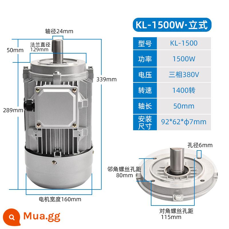 Chịu nhiệt độ cao trục mở rộng động cơ quạt lò nướng lò nướng chu trình nhiệt công nghiệp quạt khuấy cánh quạt gió 750W - Xanh da trời 1.5KW/1400 vòng/phút/380V