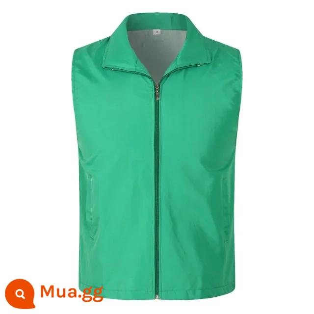 Áo vest tình nguyện in logo tùy chỉnh quảng cáo quần áo làm việc sự kiện đảng viên tình nguyện từ thiện áo vest đỏ tùy chỉnh - màu xanh lá