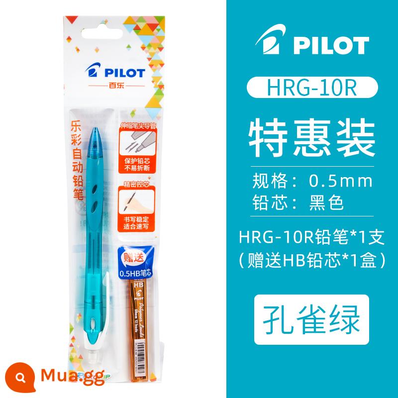 Nhật Bản PILOT Baile Rexgrip|HRG-10R|0.5mm hoạt động bút chì học sinh tiểu học không độc hại viết liên tục dễ thương que màu siêu dễ thương tự động viết và vẽ bút chì cho học sinh - [Ưu Đãi Đặc Biệt] Xanh Malachite (Không Chì)