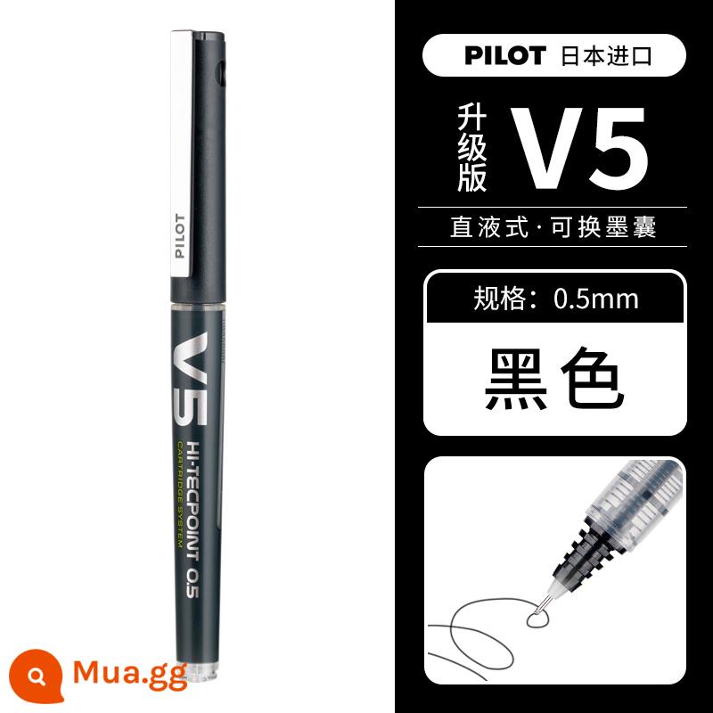 Bút trung tính PILOT Baccarat BXC-V5/V7 của Nhật Bản phiên bản nâng cấp lõi thay thế lớn V5 bút dạng nước có thể thay thế túi mực mực túi mật dạng ống kim lỏng thẳng loại bút màu đen 0.5MM bút ký học sinh có màu - 1 cây bút màu đen