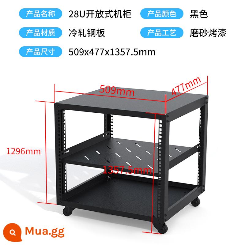 Tủ micrô 25U 9U mở đơn giản Bộ khuếch đại công suất hàng không di động 19 inch giá đỡ âm thanh Hộp thiết bị KTV - Tủ mở sâu 28U 477 (tấm đệm trên và dưới)