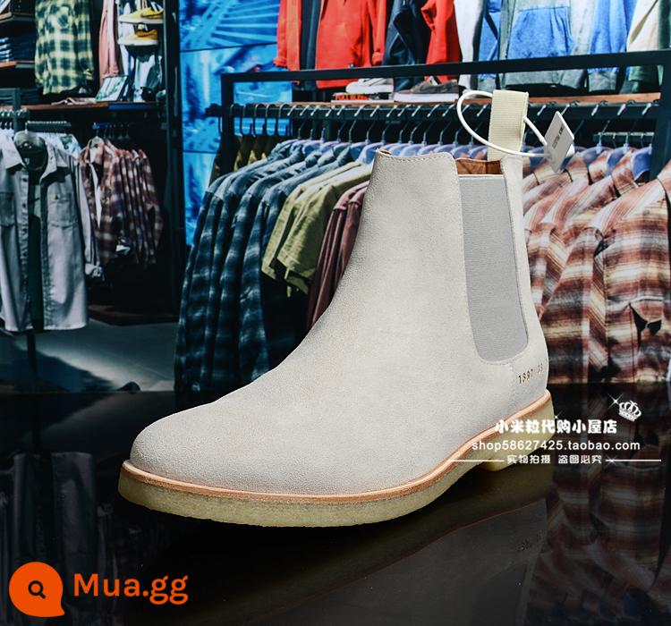 Mua HÀNG DỰ ÁN Chelsea Boot Giày boot nam da lộn Giày boot nữ cổ ngắn CP - Màu trắng xám nhạt, size quá lớn, mua nhỏ hơn một size