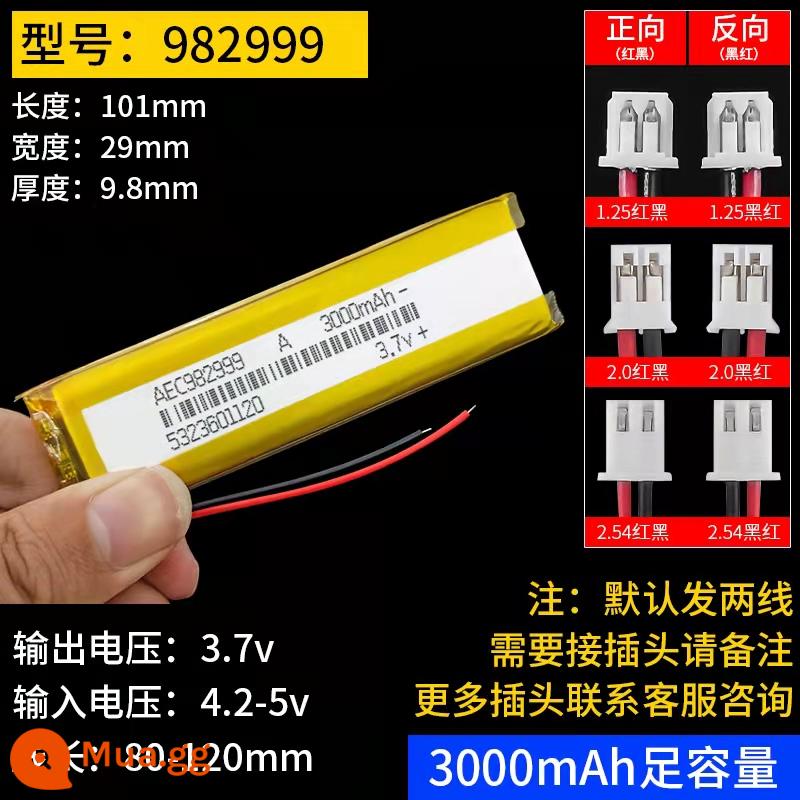 Máy ghi âm lái xe pin lithium 3.7v polymer Tai nghe Bluetooth Lingdu theo dõi áp suất lốp tích hợp pin sạc - 982999[3000mA] hai dây