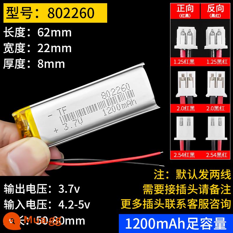 Máy ghi âm lái xe pin lithium 3.7v polymer Tai nghe Bluetooth Lingdu theo dõi áp suất lốp tích hợp pin sạc - 802260/1200mA/hai dây