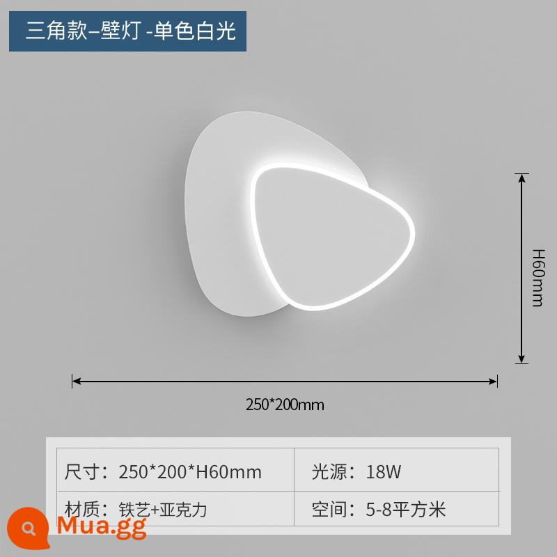 Đèn tường đầu giường tối giản hiện đại đèn led nền phòng khách đèn tường lối đi Bắc Âu sáng tạo đám mây tối giản đèn hành lang - Kiểu tam giác trắng 25CM ánh sáng trắng