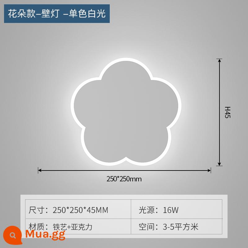 Đèn tường đầu giường tối giản hiện đại đèn led nền phòng khách đèn tường lối đi Bắc Âu sáng tạo đám mây tối giản đèn hành lang - Kiểu hoa trắng 25CM ánh sáng trắng