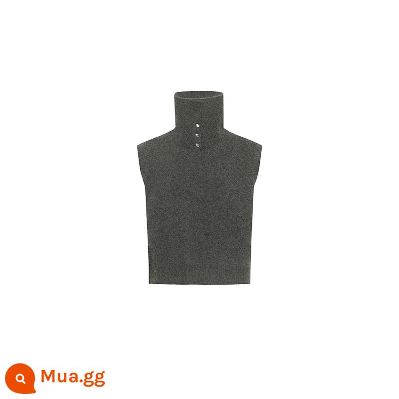 Meiyang MEIYANG Áo vest len nghệ thuật Wabi-sabi Thờ ơ, độc lập, tự do và dễ dàng, bền bỉ, thiết kế hợp lý, đan cổ cao - Màu xám (hàng giao ngay sẽ được gửi đi trong vòng 3 ngày) tất cả đều bằng len