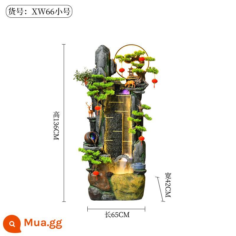 Non bộ đài phun nước chảy phong cảnh nước tuần hoàn văn phòng trang trí phòng khách ao cá phong thủy bánh xe tầng đứng đồ trang trí bói - XW66 kích thước nhỏ: 65*42*136CM