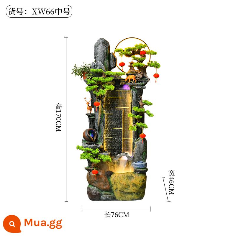 Non bộ đài phun nước chảy phong cảnh nước tuần hoàn văn phòng trang trí phòng khách ao cá phong thủy bánh xe tầng đứng đồ trang trí bói - XW66 kích thước trung bình: 76*46*170CM