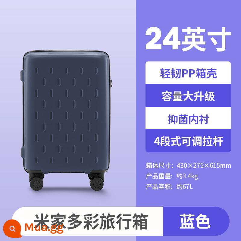 Vali Xiaomi Vali 20 inch Vali nữ nhỏ nhẹ trẻ em mới Hộp đựng xe đẩy sức chứa lớn 24 inch kích thước nhỏ 1212 - Vali Mijia 24 inch đầy màu sắc màu xanh