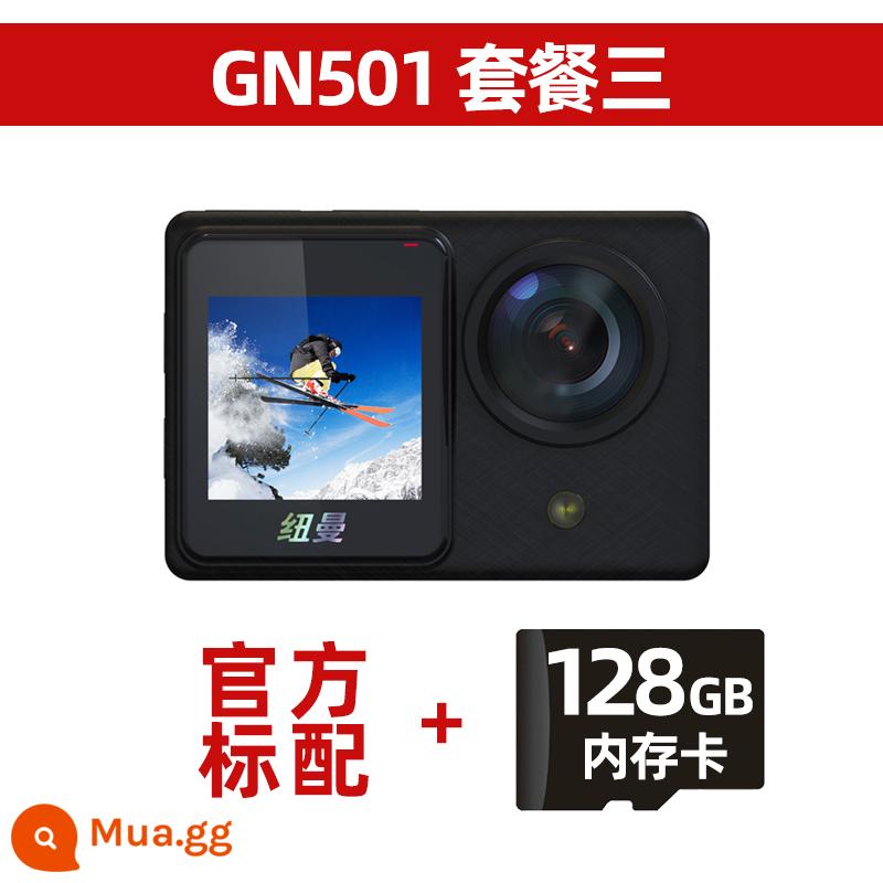 Newman 501 camera thể thao 4K HD đi đầu máy ghi hình DV chống rung dưới nước máy quay phim 1738 - Thẻ nhớ đen +128G