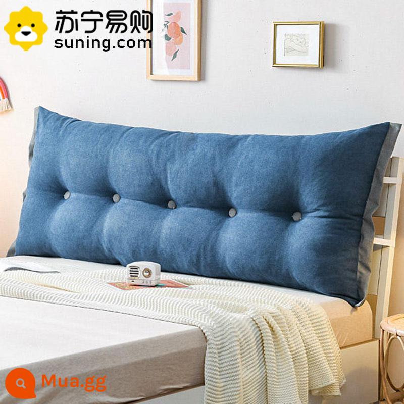 Gối Đệm Đầu Giường Lớn Túi Mềm Lưng Dài Giường Eo Tất Nam Sofa Đôi Gối Ký Túc Xá Mùa Đông 815 - Xanh đậm