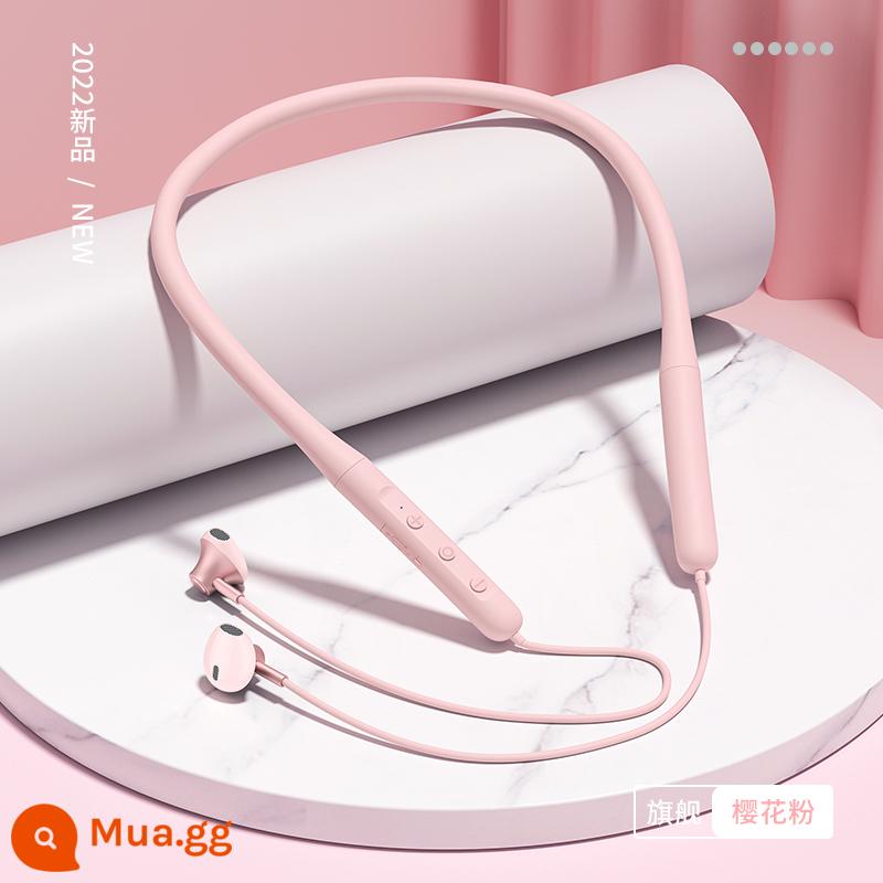 Tai nghe Bluetooth không dây đeo cổ thể thao chạy bộ giảm tiếng ồn chất lượng cao 2023 new 2022 nam và nữ 1438 - Phiên bản độc quyền | Màu hồng [Thời lượng pin dài 300 giờ + Chất lượng âm thanh không bị méo tiếng HIFI + màng loa lõi kép]