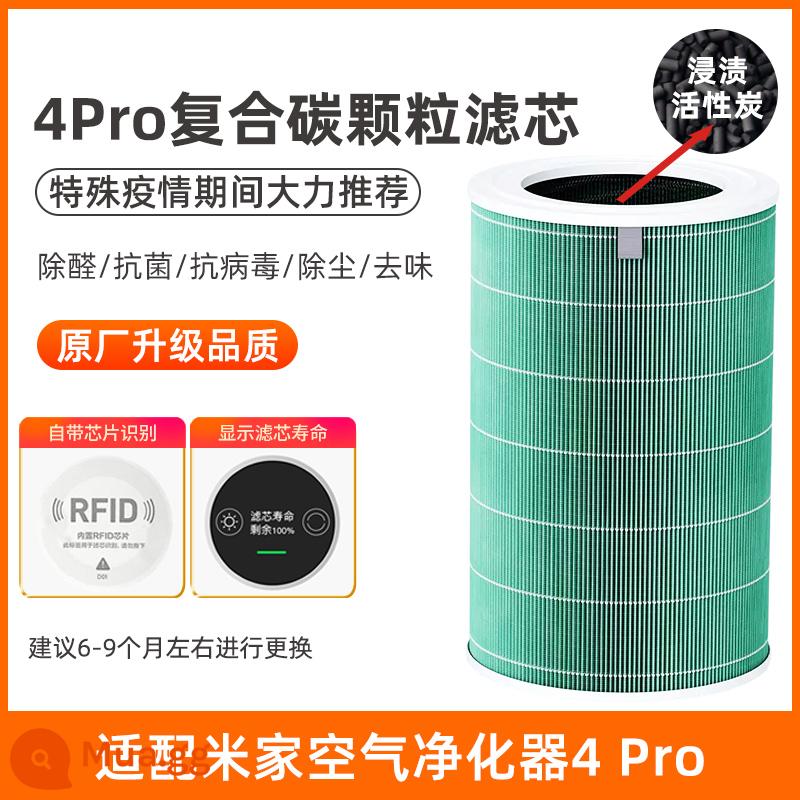 Tương thích với máy lọc không khí kê 2S 1 2 Lõi lọc Pro thế hệ thứ 3 loại bỏ formaldehyde và màng lọc 4lite kháng khuẩn 847 - [Nhận dạng chip] Phiên bản hạt carbon tổng hợp 4Pro màu xanh lá cây được nâng cấp chất lượng