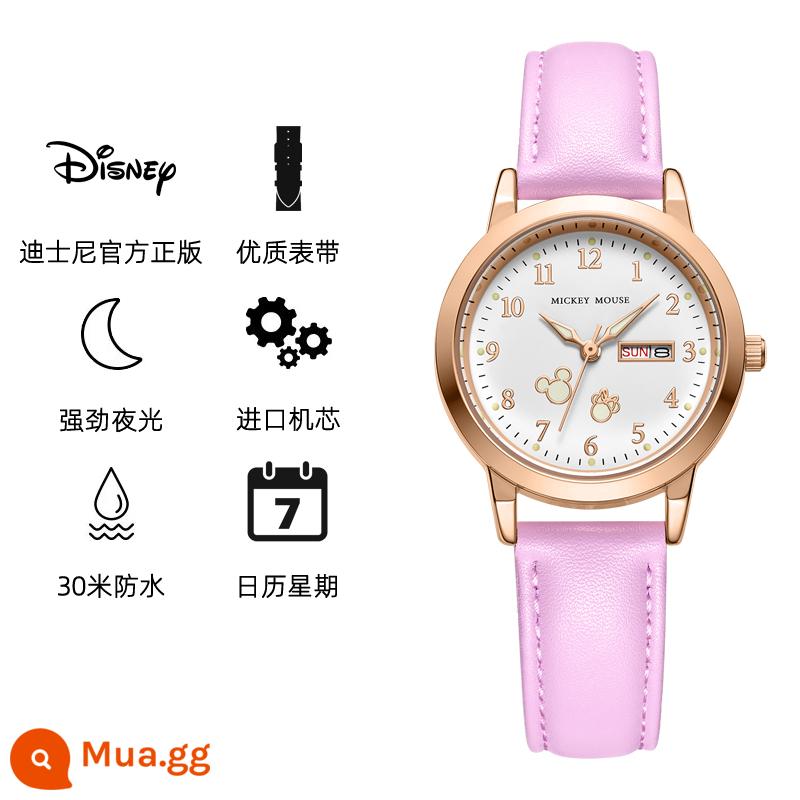 Đồng hồ Disney cho học sinh nữ, trẻ em, bé gái, học sinh tiểu học, học sinh cấp 2, cấp 3, cấp 2 đồng hồ điện tử 462 - đĩa trắng tím