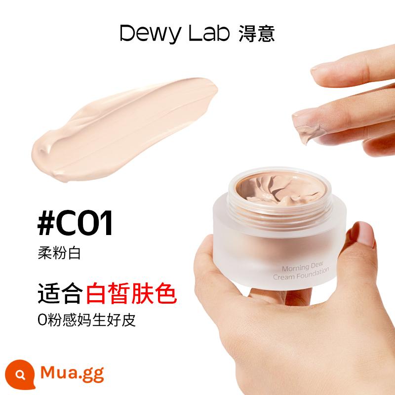 Kem nền dạng bột phát sáng đáng tự hào của Dewy Lab không làm trôi lớp trang điểm, che khuyết điểm cho da khô, nhạy cảm, dưỡng ẩm và lâu trôi 443 - #C01 trắng hồng mềm mại