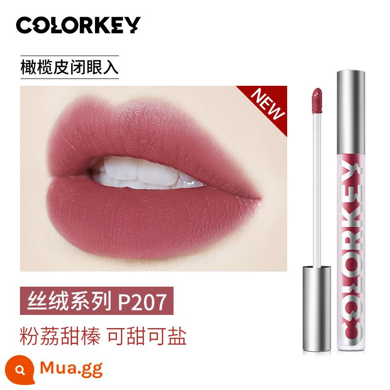 Colorkey son bóng Kelaqi air matte son môi mới son bùn son sương nữ chính hãng Ke Keqila 443 - P207 Hạt dẻ hồng Li ngọt ngào