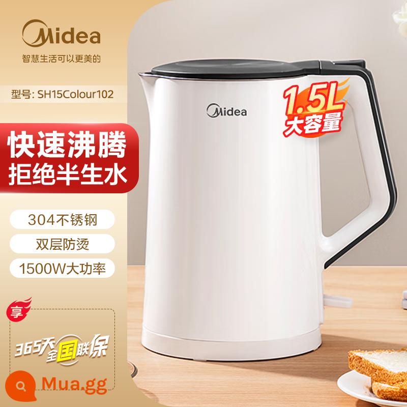 Midea đun sôi nhanh ấm đun nước điện thép không gỉ 304 1.5L ấm đun nước nóng hộ gia đình ấm đun nước 1198 - bạc kim loại