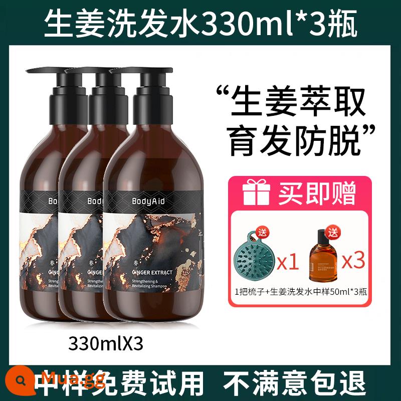 [3 chai] Dầu gội bodyaid bồ kết lá gừng chống rụng tóc bồng bềnh Venus khuyên dùng 315 - Dầu gội gừng 330ml*3 chai