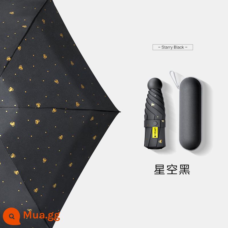 Hàng Chính Hãng Chính Hãng] Dù Che Nắng Che Nắng Che Nắng Chống Tia UV Mini Capsule Ô Dù Đi Nắng Dù Kép Nữ 893 - Starry Sky Black-Chống nắng chuyên nghiệp★Khung hợp kim hàng không★Sử dụng được dù trời mưa hay nắng★Hộp đựng miễn phí