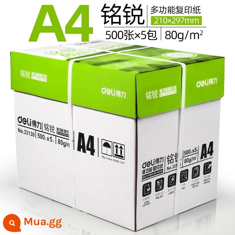 Giấy in Deli A4 Giấy A4 photocopy giấy 500 tờ full box giấy trắng hai mặt giấy nháp gói giá cả phải chăng 80g giấy một bốn giấy 70g gram một hộp 5 gói giấy máy in đồ dùng văn phòng 1730 - [Hot Sale/FCL] Mingrui 80g | 2500 tờ