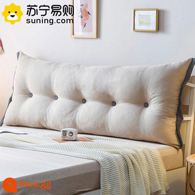 Gối Đệm Đầu Giường Lớn Túi Mềm Lưng Dài Giường Eo Tất Nam Sofa Đôi Gối Ký Túc Xá Mùa Đông 815 - viền màu xám đậm