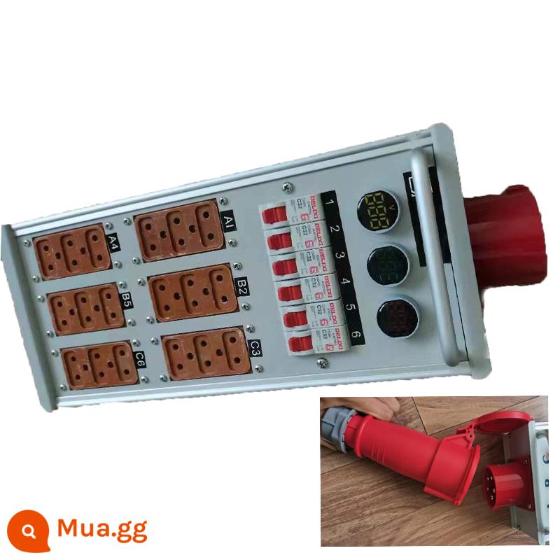 Hộp phân phối ánh sáng sân khấu Fuge hộp phân phối phích cắm bakelite 40A10A với đồng hồ đo điện áp Bộ điều khiển 6 chiều hộp chia dòng - 18 giao diện 10A + vôn kế