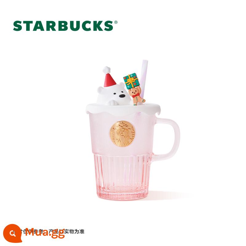 Starbucks Cup Thú Dễ Thương Series Bộ sưu tập Dễ Thương Quà Tặng Giá Trị Cao Mẫu Nam Nữ Học Sinh Cách Nhiệt Cốc Để Bàn Cốc - 400ml dòng thú cưng dễ thương màu hồng cốc thủy tinh phong cách thú cưng dễ thương