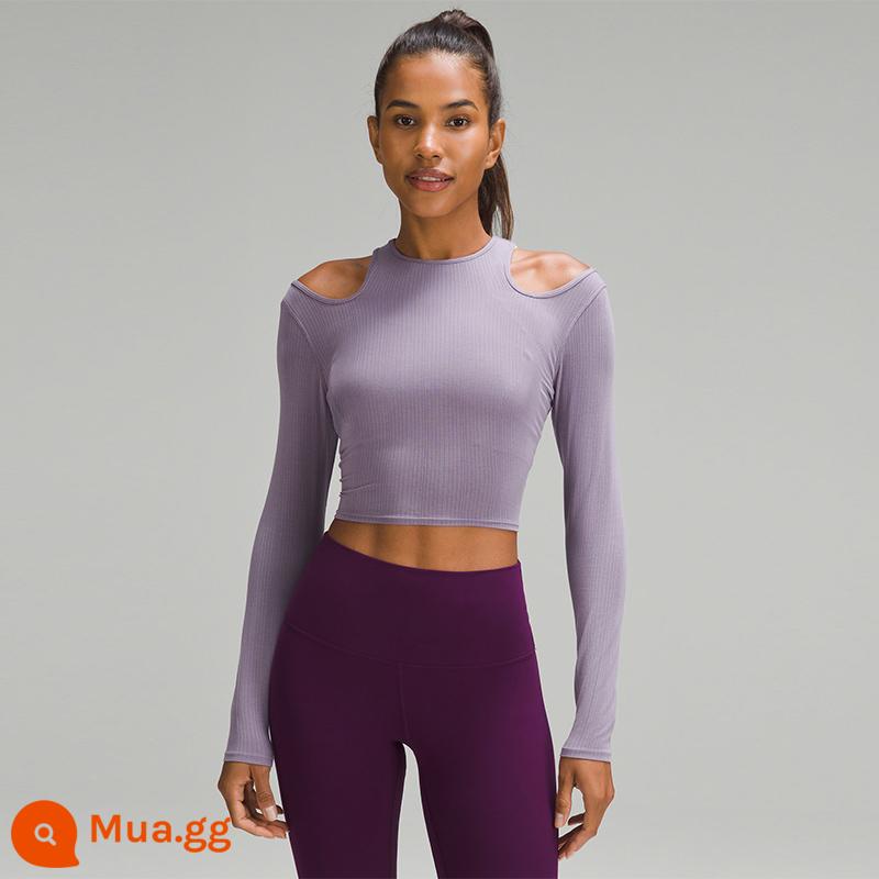 Áo thun tập yoga khoét vai dành cho nữ 丨lululemon丨LW3GZ8S - màu xám tím