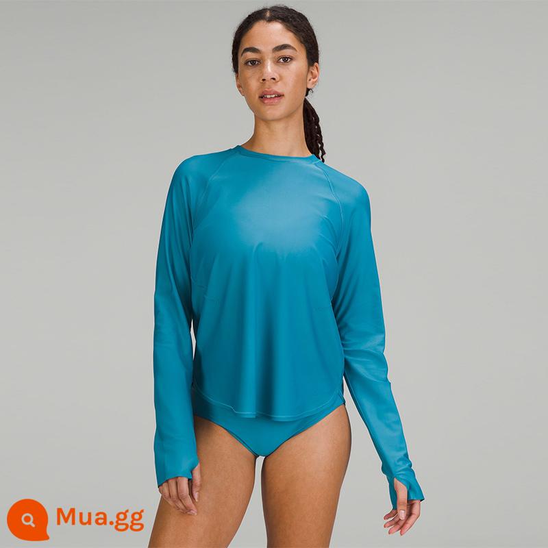 Áo thun dài tay áo bơi nữ Waterside UVP丨lululemon丨LW2DKYS - Marlin xanh