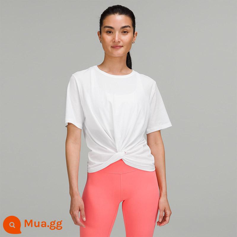 Áo thun thể thao ngắn tay dành cho nữ Crescentlululemon丨LW3GDJS - Trắng