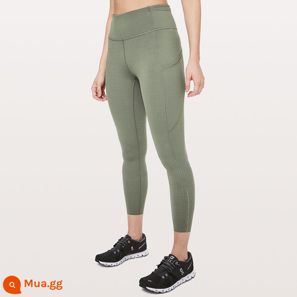 Quần legging thể thao lưng cao nhanh chóng và miễn phí dành cho nữ 24"*Phản quang丨lululemon丨LW5BLBA - xanh xám