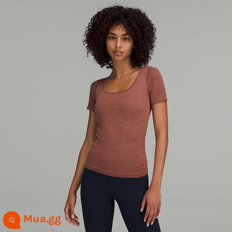 Áo thun thể thao ngắn tay thể thao Ebb to Street dành cho nữ丨lululemon丨 LW3FEJS - nâu đồng