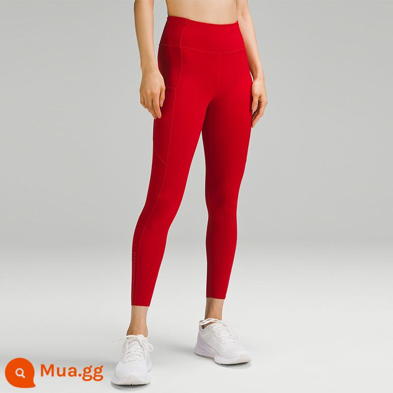 Quần legging thể thao lưng cao nhanh chóng và miễn phí dành cho nữ 24"*Phản quang丨lululemon丨LW5BLBA - màu đỏ