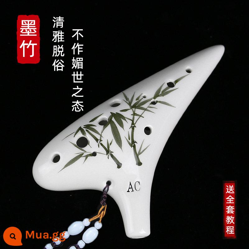 Ocarina 12 lỗ mới bắt đầu người mới bắt đầu alto C chỉnh 12 lỗ AC chuyên nghiệp gốm nhựa học sinh tiểu học 6 nhạc cụ - [Mẫu nóng AC 12 lỗ] Mozhu [được khuyên dùng cho những điều cơ bản]