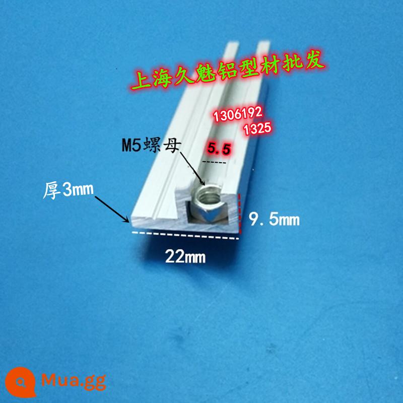 Rãnh hình chữ C hợp kim nhôm hướng dẫn lắp đặt cảm biến đường ray rãnh công tắc quang điện quăn bên trong rãnh chữ U màu đen vật liệu ép đùn nhôm công nghiệp - Chiều rộng tổng thể của loại vai F 22 bậc 5,5 giá mỗi mét