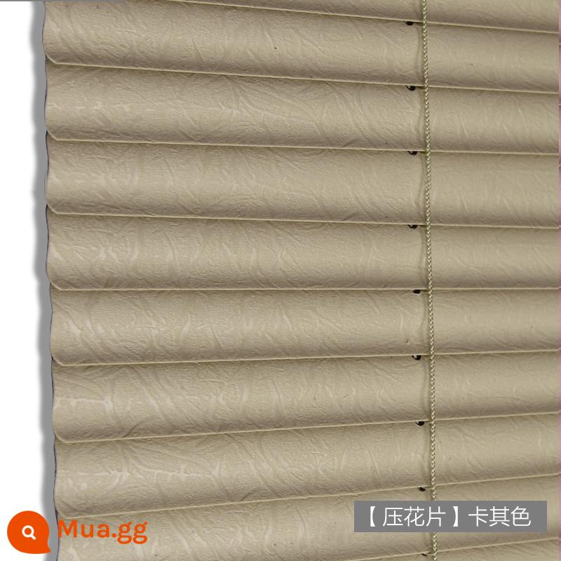 Rèm Venetian PVC Không Đục Lỗ CR9 Cho Phòng Thay Đồ, Nhà Bếp, Phòng Tắm, Tấm Che Nắng Chống Thấm Nước Và Chống Dầu, Tấm Che Nắng Nâng - [Lụa dập nổi] Kaki