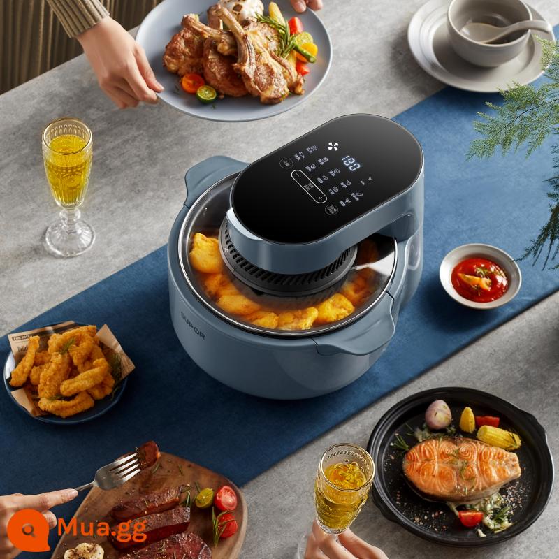 Supor Visual Air Fried Pot New Home 5L Dầu lớn -Capacity -Free Incentent Elecharent Electric Fryer - màu xanh da trời