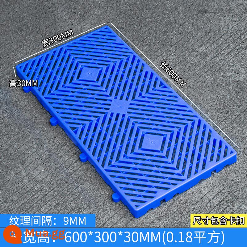 Bảng chống ẩm pad lưới pad pad nhựa pad chống ẩm kho pallet bảng chịu lực pad sàn cứng bảng pallet nhựa - Vải chéo dày 600*300*30MM (màu xanh) Chất liệu hoàn toàn mới, không độc hại và không mùi