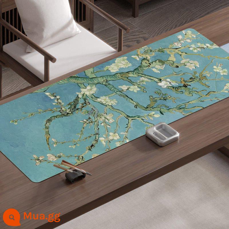 Lanting dãy chuột pad bàn pad dày khóa cạnh bàn phím pad thư pháp viết pad quốc phong thơ và tranh pad chuột - Van Gogh - Cây hạnh nhân nở hoa