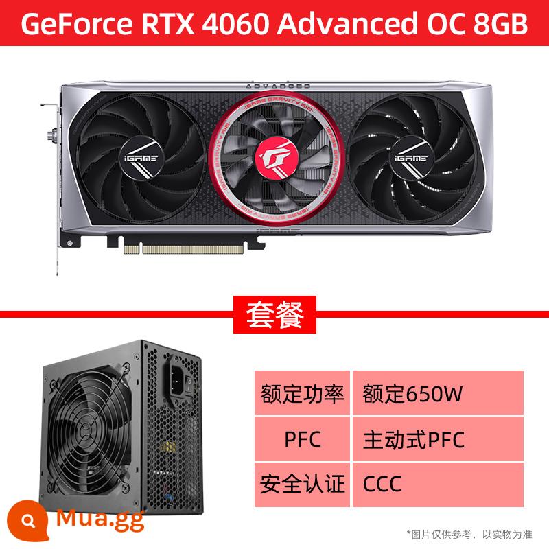 Thẻ hiển thị độc lập máy tính để bàn chơi game RTX3060/Ti Vulcan AD/Ultra white đầy màu sắc - RTX4060 Advanced OC 8G+ định mức 650W