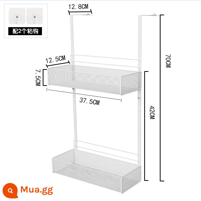 Tủ quần áo lưu trữ treo tường rổ móc giá treo móc treo mũ giá túi hiện vật miễn phí đấm tường quần áo - Trắng (rổ + rổ)