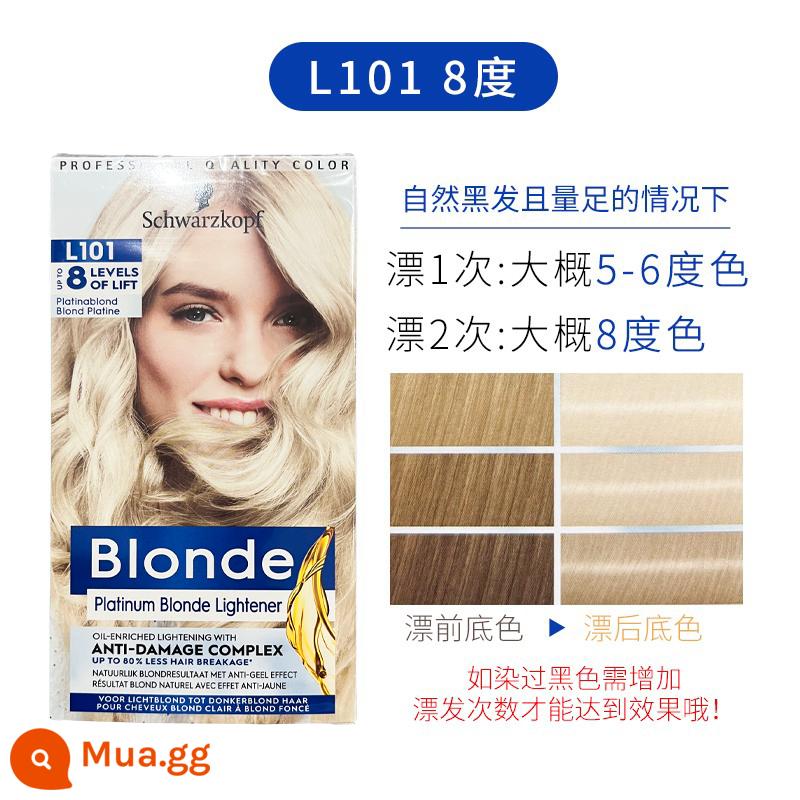 Chất tẩy trắng Schwarzkopf của Đức Chất tẩy trắng và nhuộm kem không chứa amoniac L1++9 liên kết giảm cấu trúc - L101 mới tặng kèm dụng cụ nhuộm tóc