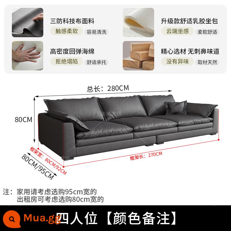 Bắc Âu công nghệ đơn giản sofa vải phòng khách căn hộ nhỏ đơn giản ánh sáng sang trọng phong cách wabi-sabi ba người hiện đại - Bốn người [2,8 mét]