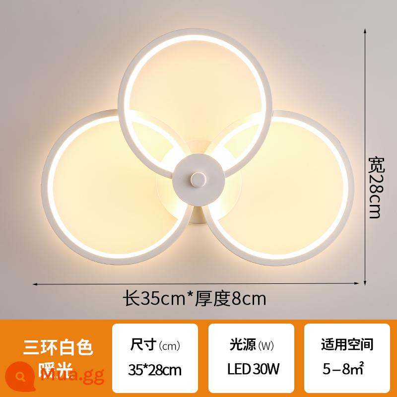 Đèn tường lưới màu đỏ LED đầu giường phòng ngủ hiện đại tối giản sáng tạo phòng khách ban công cầu thang lối đi tường Bắc Âu đèn - Tường-Sáng Tạo Ba Vòng Ánh Sáng Trắng Ấm Áp