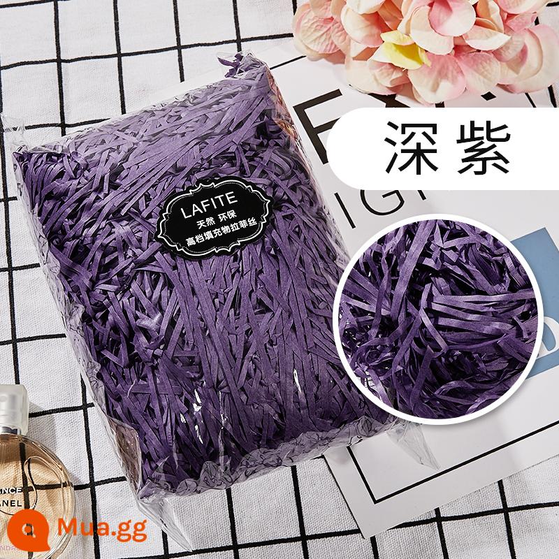 Hộp quà tặng raffia vụn giấy lụa sáng tạo hộp kẹo làm bánh Tanabata ngày lễ tình nhân đóng gói quà tặng phụ miễn phí vận chuyển - tím đậm