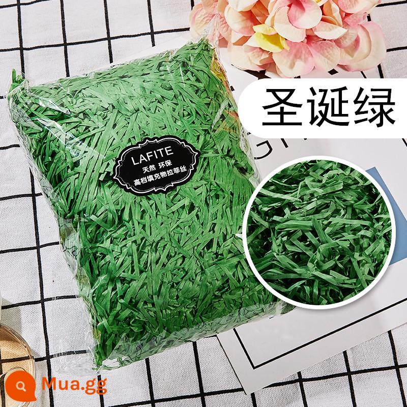 Hộp quà tặng raffia vụn giấy lụa sáng tạo hộp kẹo làm bánh Tanabata ngày lễ tình nhân đóng gói quà tặng phụ miễn phí vận chuyển - giáng sinh xanh