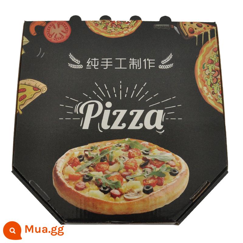 Pizza pizza hộp giao hàng màu dày bao bì hộp 9 inch 8 inch 7 inch 6 inch 10 inch 12 inch cán tùy chỉnh - lục giác màu đen