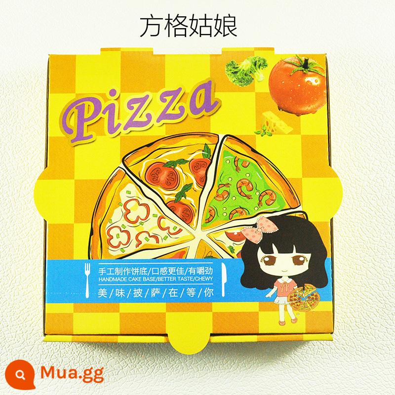 Pizza pizza hộp giao hàng màu dày bao bì hộp 9 inch 8 inch 7 inch 6 inch 10 inch 12 inch cán tùy chỉnh - cô gái ca rô